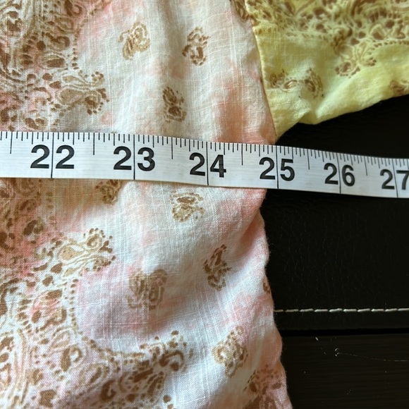 Pilcro and the Letterpress Tavi Blouse Button Down Yellow Pink Anthropologie L - Picture 13 of 13